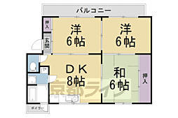 御池ハウス 3階3DKの間取り