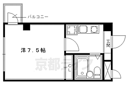 ステュディオフラット室町 5階1Kの間取り