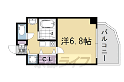 京都市営烏丸線 五条駅 徒歩1分の賃貸マンション 5階1Kの間取り