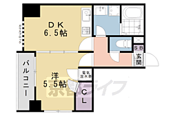 JR山陰本線 梅小路京都西駅 徒歩7分の賃貸マンション 3階1DKの間取り