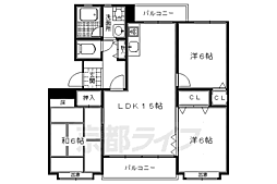 グランレブリー御所東 1階3LDKの間取り