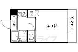 エーデルＫＡＴＡＢＩＲＡ 2階1Kの間取り