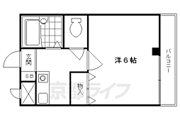 エリーフラッツ西京極 5階1Kの間取り