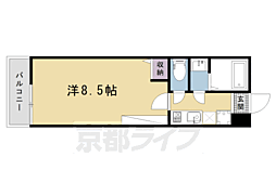 フラッティ谷口園町 2階1Kの間取り