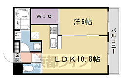 JR山陰本線 太秦駅 徒歩29分の賃貸マンション 2階1LDKの間取り