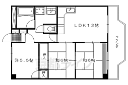 パルテ西京極 1階3LDKの間取り