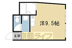 フラッツ帷子ノ辻 2階ワンルームの間取り