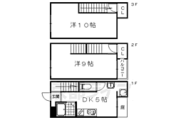 梅津上田町貸家 2DKの間取り
