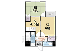 嵯峨野フラット 3階2DKの間取り