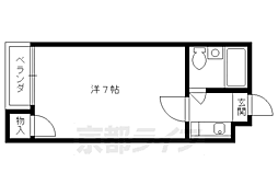 ヒューマンハイツ御室 2階1Kの間取り