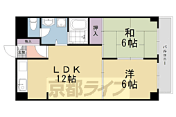シャトル朱雀 5階2LDKの間取り