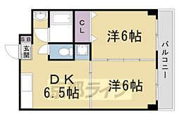 アクティハイム壱番館 2階2DKの間取り