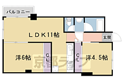 シーズン嵐山 4階2LDKの間取り