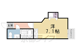 JR東海道・山陽本線 西大路駅 徒歩7分の賃貸マンション 2階ワンルームの間取り
