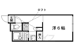 JR東海道・山陽本線 西大路駅 徒歩14分の賃貸アパート 2階1Kの間取り