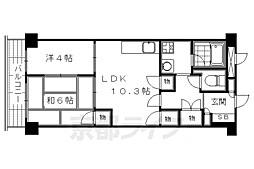京阪本線 祇園四条駅 徒歩12分の賃貸マンション 4階2LDKの間取り
