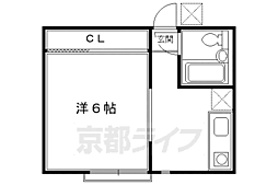 京阪本線 清水五条駅 徒歩10分の賃貸アパート 2階1Kの間取り
