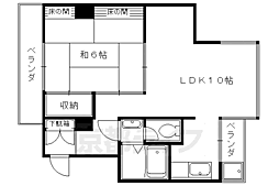 ライオンズ御前三条ビル 2階1LDKの間取り