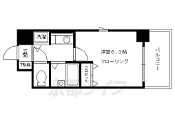 プレサンス京都烏丸御池2 1Kの間取図画像