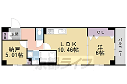 二条城東レジデンス 1階1SLDKの間取り