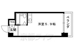 京阪本線 清水五条駅 徒歩7分の賃貸マンション 4階ワンルームの間取り