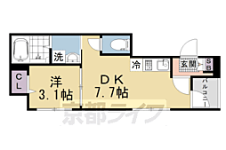 ＥＭＢＥＬＬＩＲ　ＣＯＣＯ 3階1DKの間取り