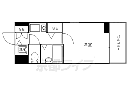 阪急京都本線 京都河原町駅 徒歩7分の賃貸マンション 1階1Kの間取り