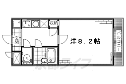 京阪本線 伏見稲荷駅 徒歩6分の賃貸マンション 1階1Kの間取り
