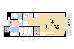 ビューティー藤ノ木 2階ワンルームの間取り