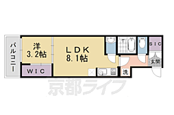 シエーナグランデ四条烏丸 1LDKの間取図画像