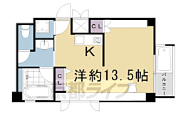 京阪本線 清水五条駅 徒歩2分の賃貸マンション 6階ワンルームの間取り