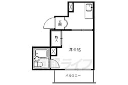 グランバリュー御所南 3階1Kの間取り