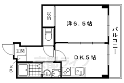 JR山陰本線 丹波口駅 徒歩7分の賃貸マンション 1階1DKの間取り