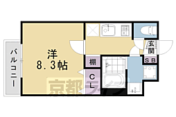 JR東海道・山陽本線 西大路駅 徒歩7分の賃貸マンション 7階1Kの間取り
