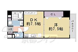 ライオンズマンション四条西洞院 404 4階1DKの間取り