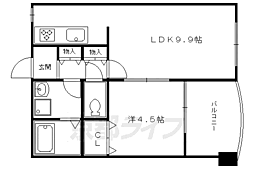 ライフプラザ烏丸御池 4階1LDKの間取り