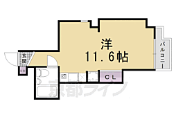 京阪本線 清水五条駅 徒歩5分の賃貸マンション 2階ワンルームの間取り