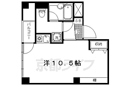 トーヨービル 3階ワンルームの間取り