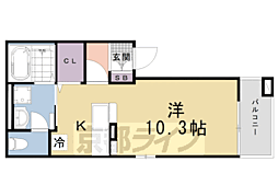 JR東海道・山陽本線 西大路駅 徒歩15分の賃貸アパート 1階ワンルームの間取り