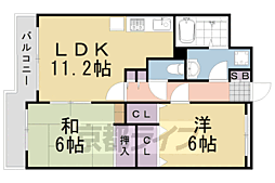 JR東海道・山陽本線 桂川駅 徒歩8分の賃貸マンション 1階2LDKの間取り
