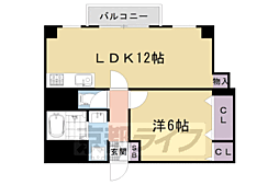 レジデンス四条 5階1LDKの間取り