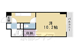 カノン雁金 4階1Kの間取り