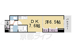JR東海道・山陽本線 桂川駅 徒歩12分の賃貸マンション 2階1DKの間取り