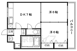 グランシャリオ 5階2DKの間取り