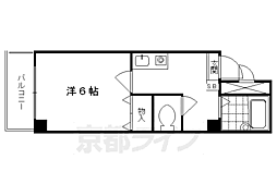 エリーフラッツ西京極 5階1Kの間取り