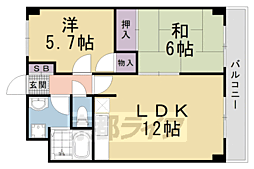 グランメゾン 5階2LDKの間取り