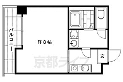 京・ＯＨＢＵ 1階1Kの間取り