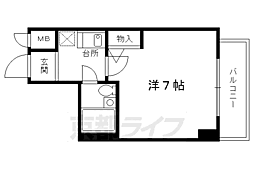 エスリード京都駅前 1Kの間取図画像