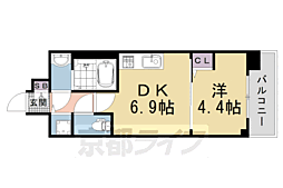 CREST TAPP 京都太秦天神川 dex I 1DKの間取図画像