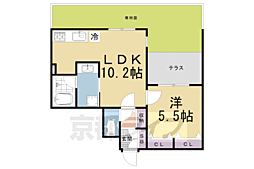 ヴァンベール御苑前 1LDKの間取図画像